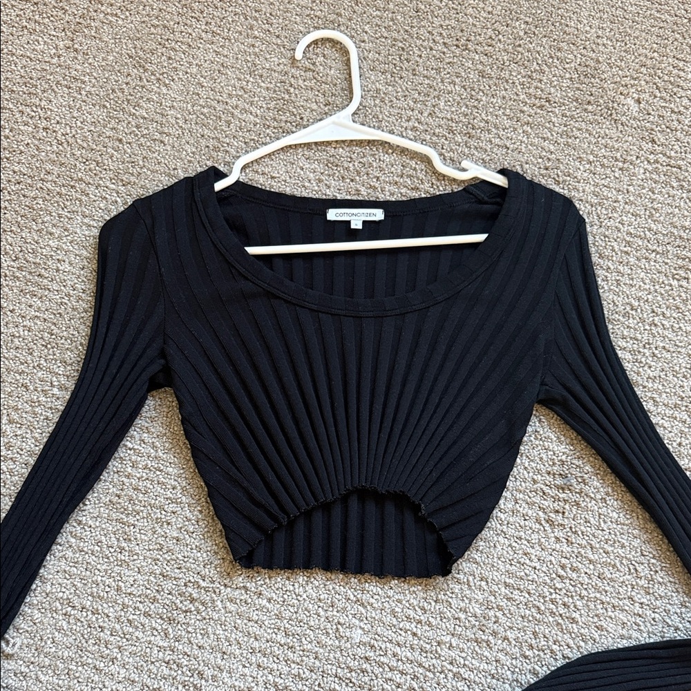 Cotton Citizen Ribbed Black Top NWOT